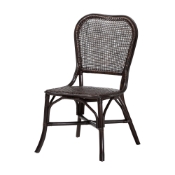 bali & pari Irene Natural Rattan Dining Chair - Handwoven Wicker Accent Chair with Lattice Backrest for Kitchen or Dining Room